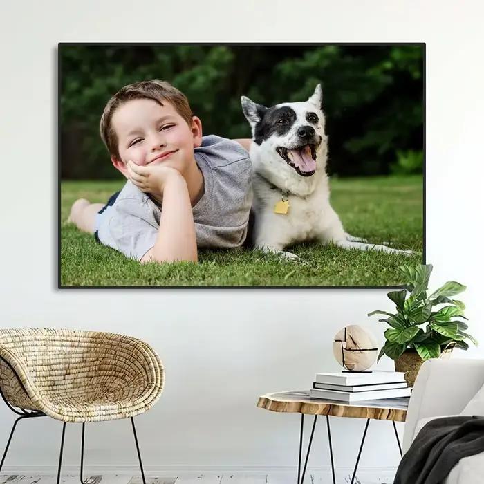 Peinture sur toile personnalisée pour famille, paysage, animal, toutes photos et tailles, affiches et imprimés personnalisés, art mural, décoration d'intérieur