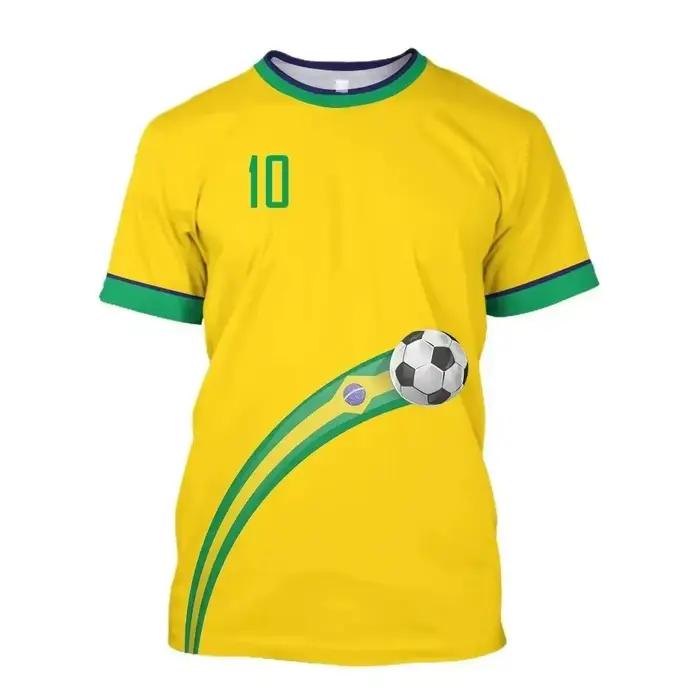 Nouveau Maillot de Foot Brésil 2026 T-shirt Équipe Nationale Brésilienne Col Rond Oversize Décontracté Streetwear Vêtements Homme