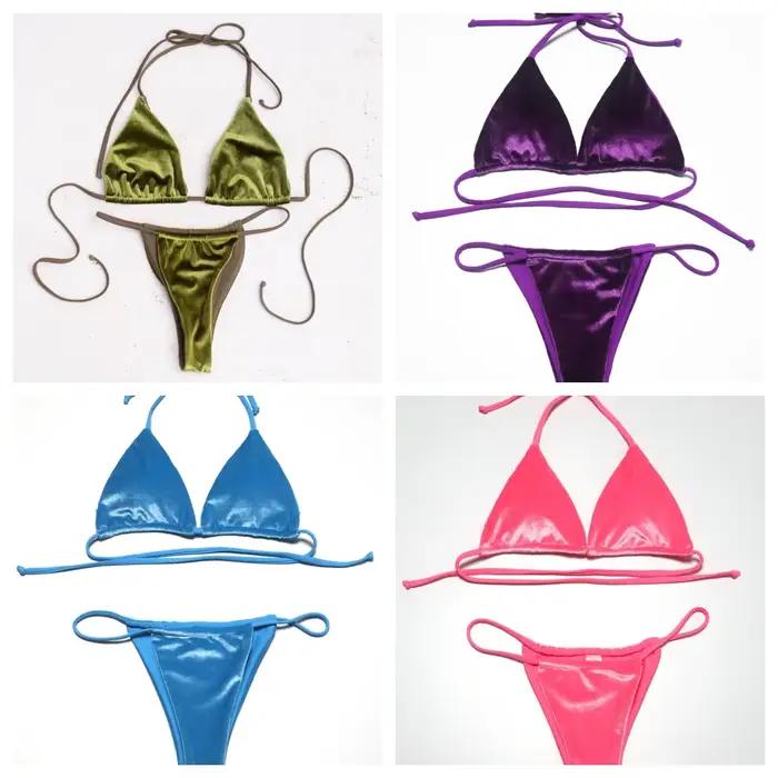 Maillot de bain sexy en velours pour femme