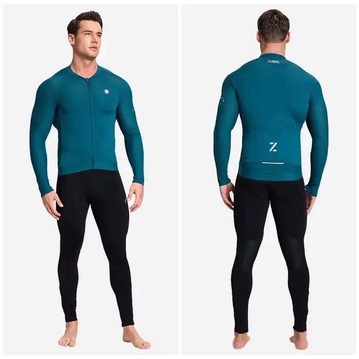 Maillot de cyclisme ZRSE à manches longues, coupe ajustée, UPF 50+, pour hommes et femmes, été, printemps, vêtements de cyclisme d'équipe professionnelle, séchage rapide
