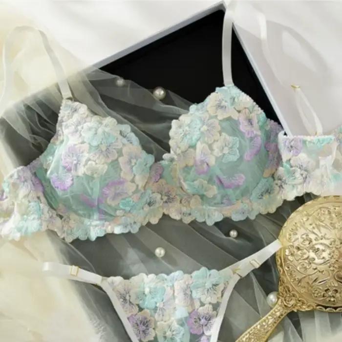 Lingerie en dentelle brodée délicate, sous-vêtements sexy, produits dégradés, kit de fans de DALTol, beaux ensembles brefs