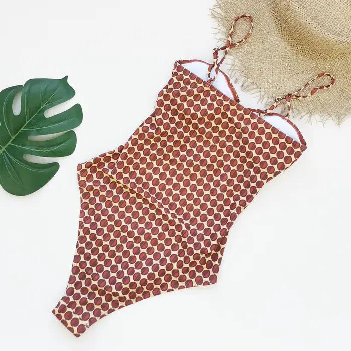 Maillot de bain une pièce découpé pour femme avec foulard