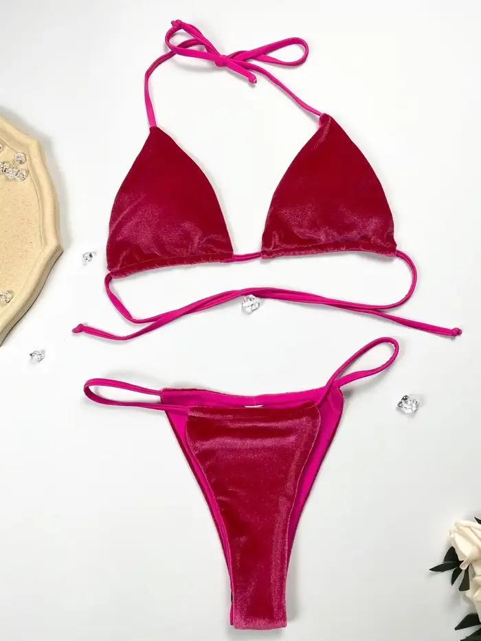 Maillot de bain sexy en velours pour femme