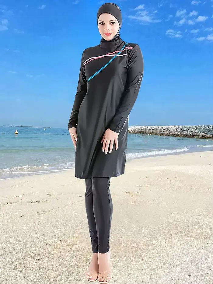 Maillot de Bain Musulman à Manches sulfpour Femme