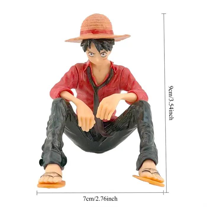 Figurine de dessin animé One Piece, Luffy en position assise, modèle en PVC, collection de figurines, jouet pour cadeau d'anniversaire et de noël