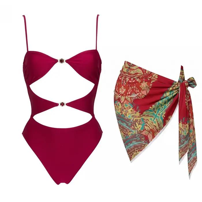 Maillot de bain une pièce sexy pour femme avec strass