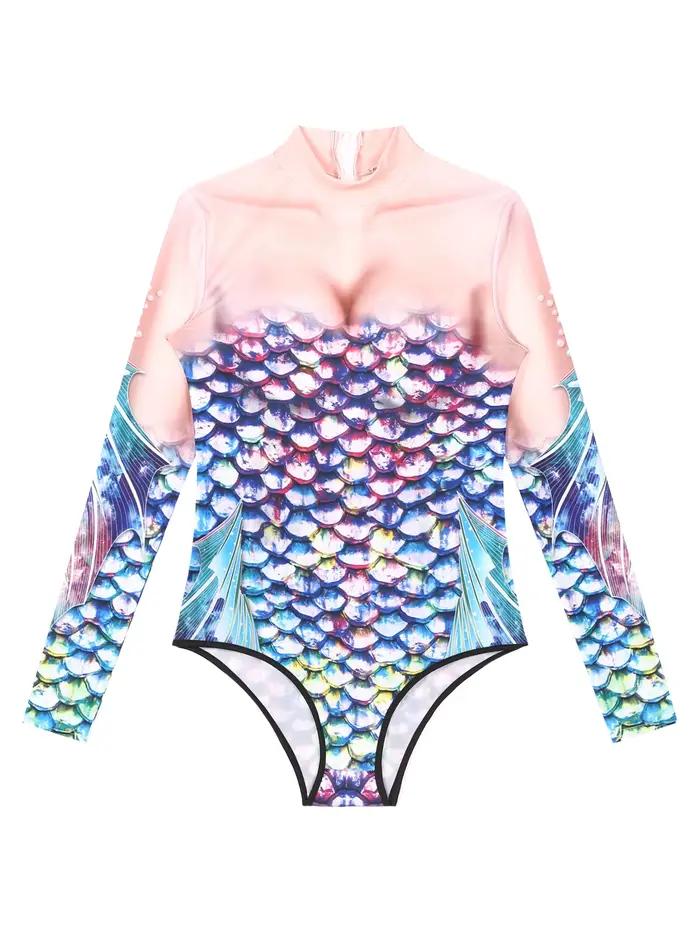 Maillot de Bain Sirène Élégant Imprimé 3D pour Femme Occasionnels Plage Natation Cosplay