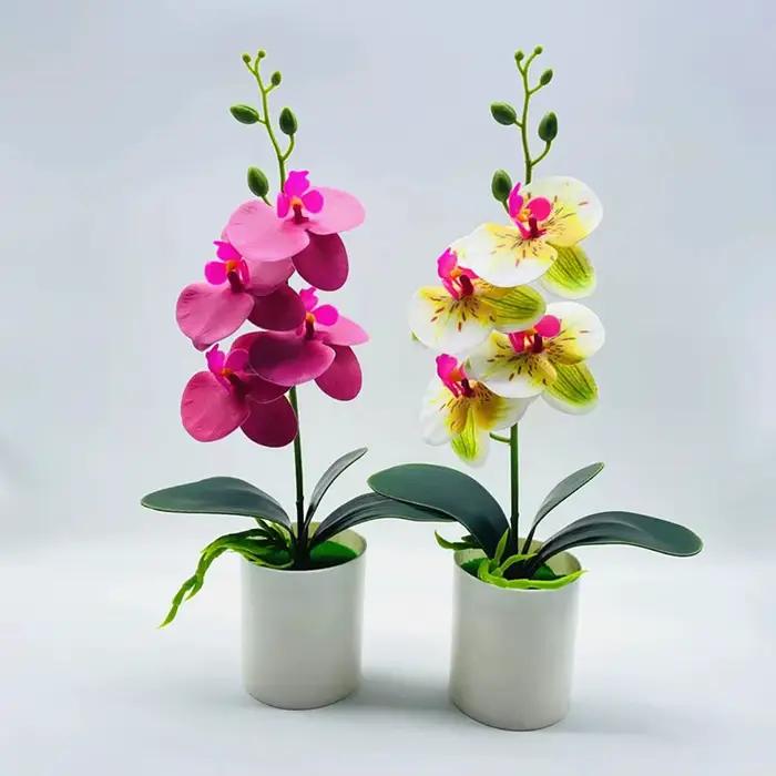 Plante Artificielle Phalaenopsis de 37x18cm, Orchidée Papillon Réaliste, Fleur en Pot d'Extérieur et d'Nik, Bonsaï pour délégations