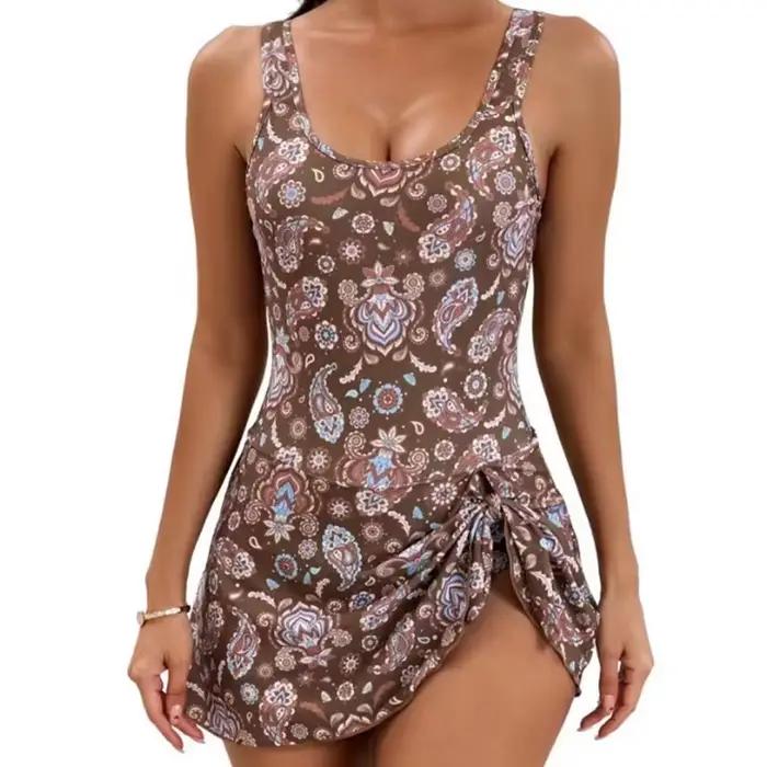 Vintage motif Floral grande taille maillots de bain femmes décontracté mince body Bikinis été 2025 nouvelles vacances