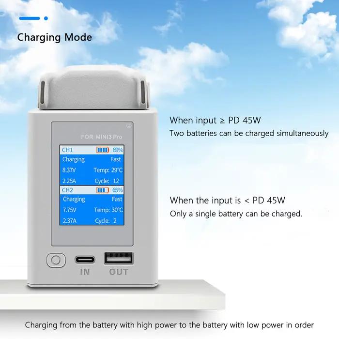 Pour DJI Mini 4 Pro/Mini 3 Pro majordome de charge affichage numérique Hub de charge batterie chargeur Intelligent accessoires de Drone