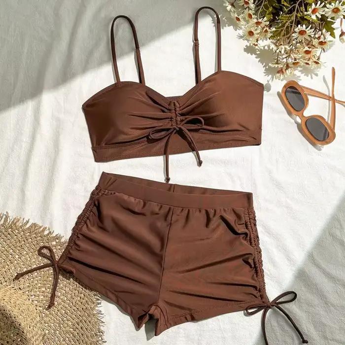 Maillots de bain séparés noirs ensemble Tankini maillot