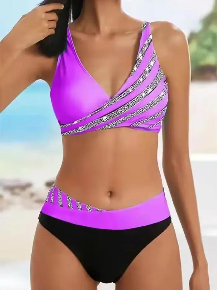 Maillot de bain blanc deux pièces pour femmes