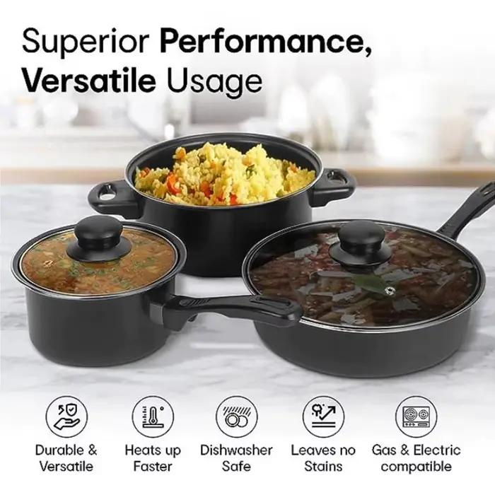 Ensemble d'ustensiles de cuisine antiadhésives de luxe, 12 pièces, couvercle de poêle à frire, ensembles de casseroles de cuisine, plat de Casserole, poêle Wok, tous Types de cuiseur