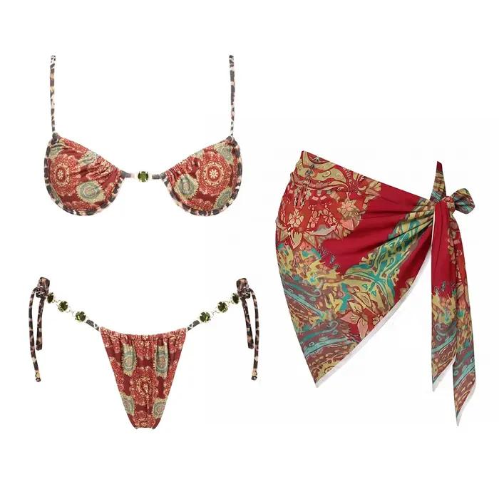 Maillot de bain une pièce sexy pour femme avec strass