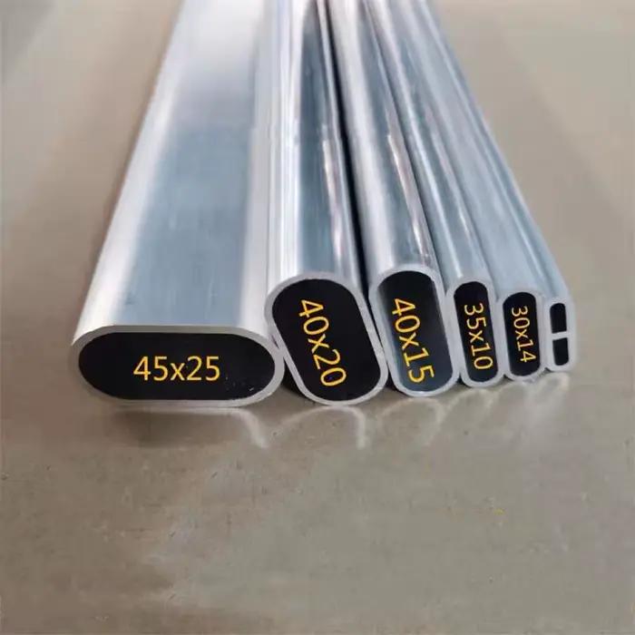 Tuyau ovale en aluminium de toutes tailles, cadre de tube elliptique plat creux en alliage d'aluminium, matériel de bricolage