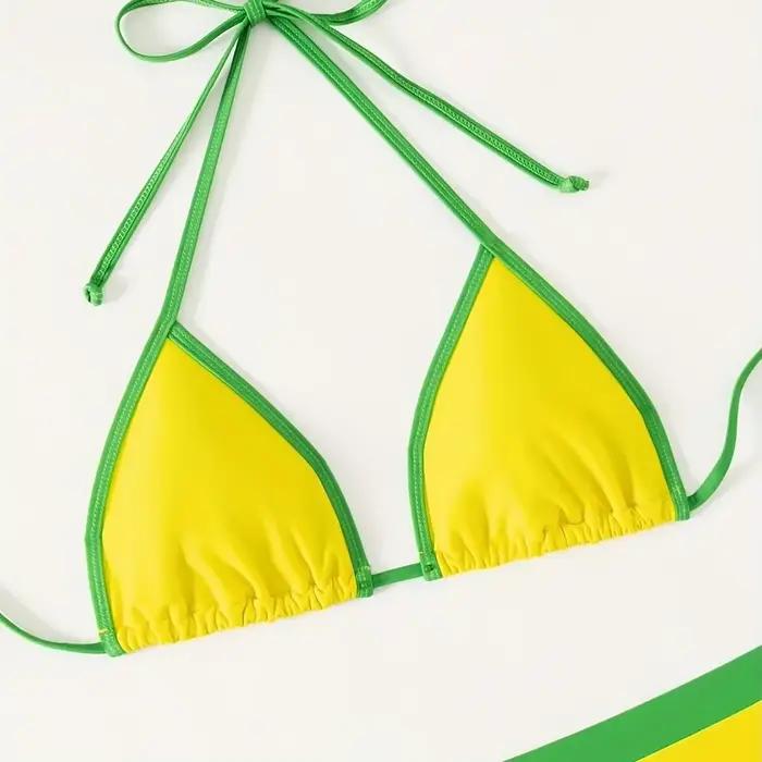 Maillot de bain trois pièces avec drapeau du brésil