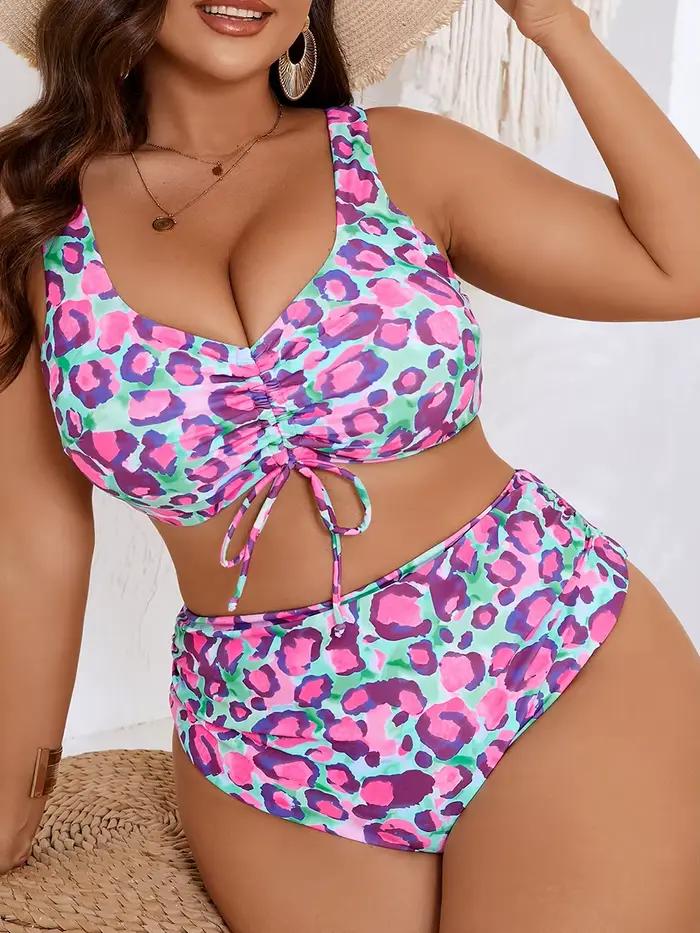 Maillot de bain grande taille imprimé léopard 2026 pour femme