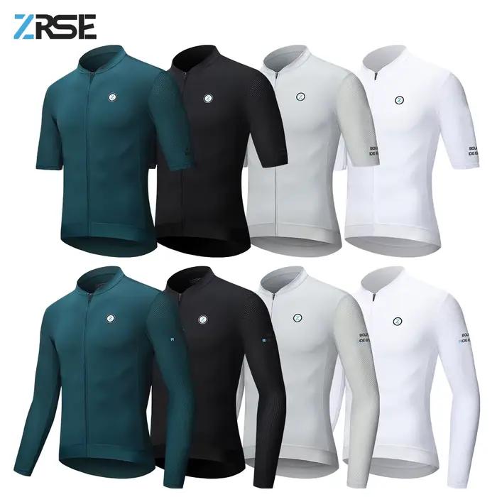 ZRSE Maillot de cyclisme pour hommes à manches longues UPF 50+ Anti-UV Coupe ajustée Maillot de cyclisme respirant Chemise de cyclisme sur route VTT à séchage rapide