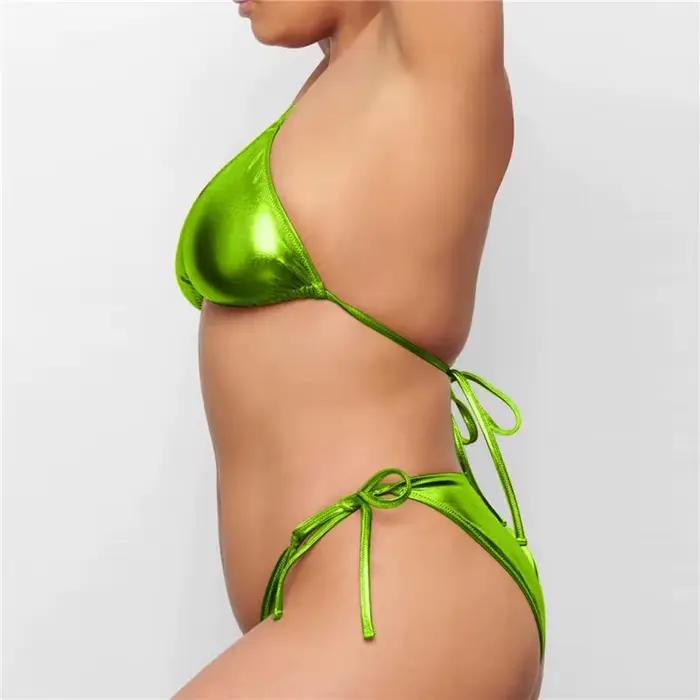2026 Sexy femmes réglable pansement paillettes strass Bikini ensemble licou Push Up rembourré soutien-gorge mode Bling pierres culottes maillots de bain