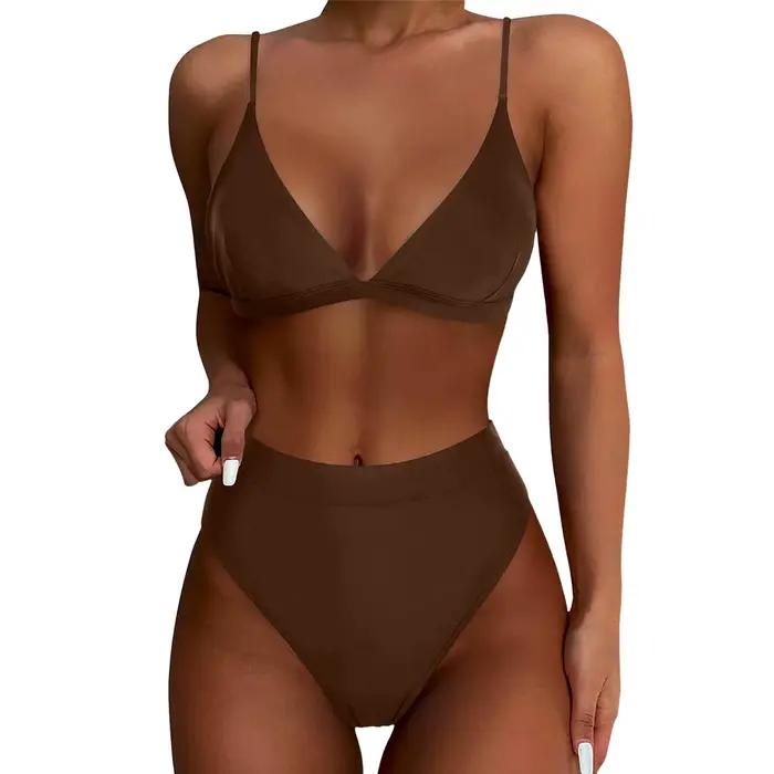 Ensemble bikini taille haute pour femme
