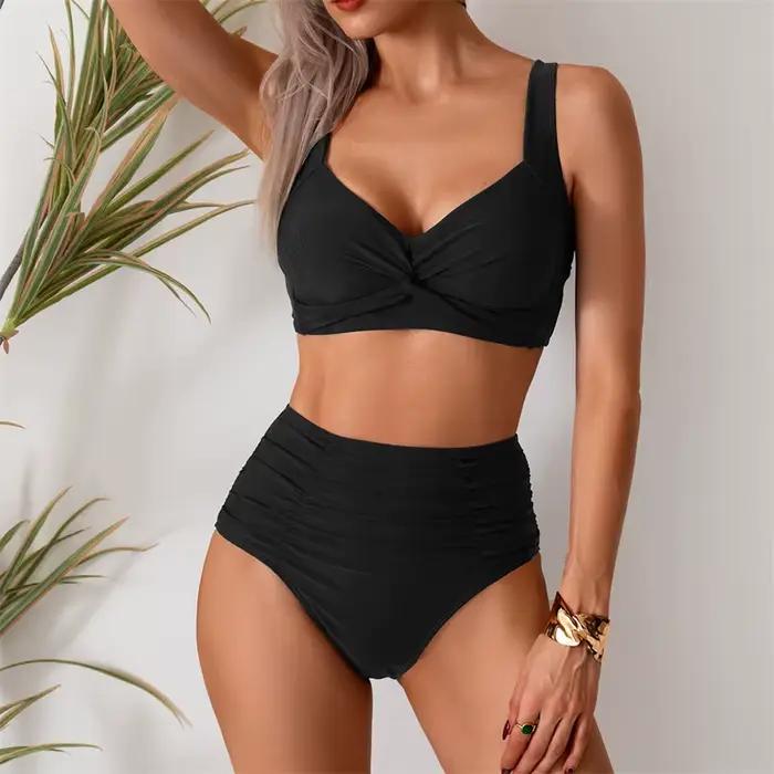 Taille haute femme deux pièces maillot de bain