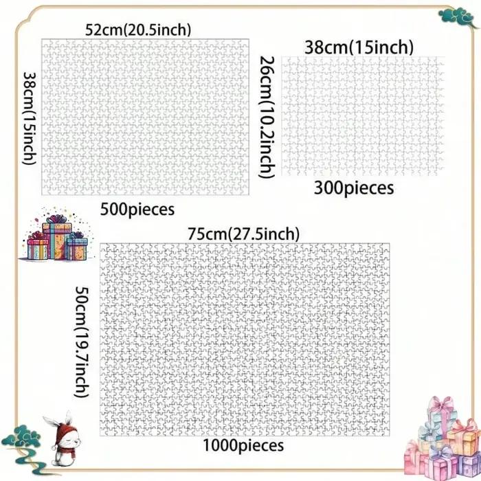 1000/500/300/120 Pieces Outdoor Play Cartoon Jigsaw Puzzles for Adults Home Decor Challenging Family Fun Educational Toys Game