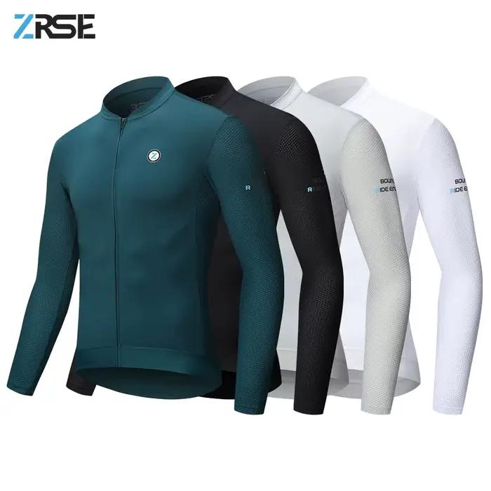 Maillot de cyclisme ZRSE à manches longues, coupe ajustée, UPF 50+, pour hommes et femmes, été, printemps, vêtements de cyclisme d'équipe professionnelle, séchage rapide