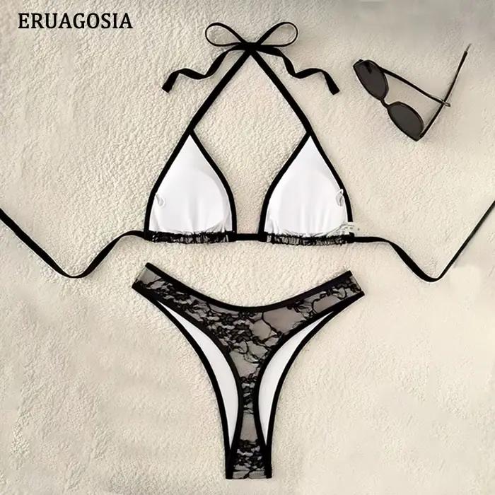 Bikini sexy en dentelle pour femme 2026 micro maillot de bain brésilien ensemble push up tenue de plage estivale femme occassions plage vacances fête piscine spa sources chaudes sports nautiques croisière