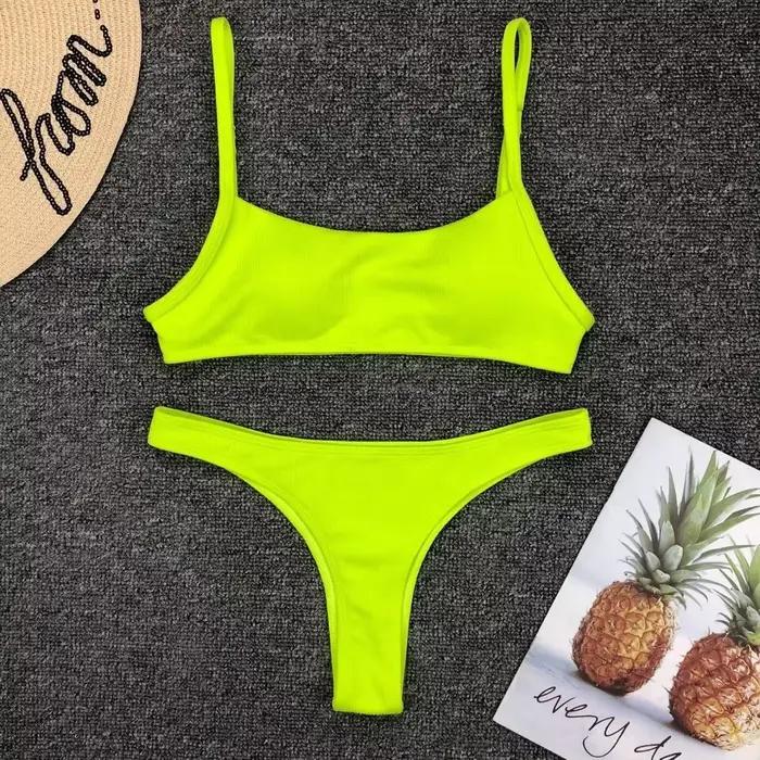 Bikini néon rose vif femme rembourré sexy à porter pour plage mariage vacances fête à la piscine spa sources chaudes sports nautiques quotidiens