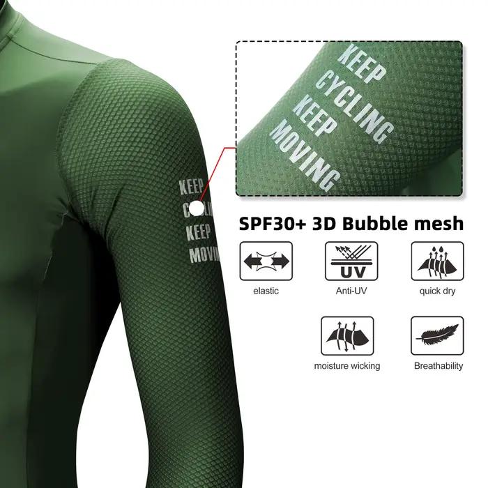 DAREVIE Maillot de cyclisme respirant à manches longues pour hommes et femmes, maille à bulles 3D, petite taille Pro Aero, vêtement de cyclisme