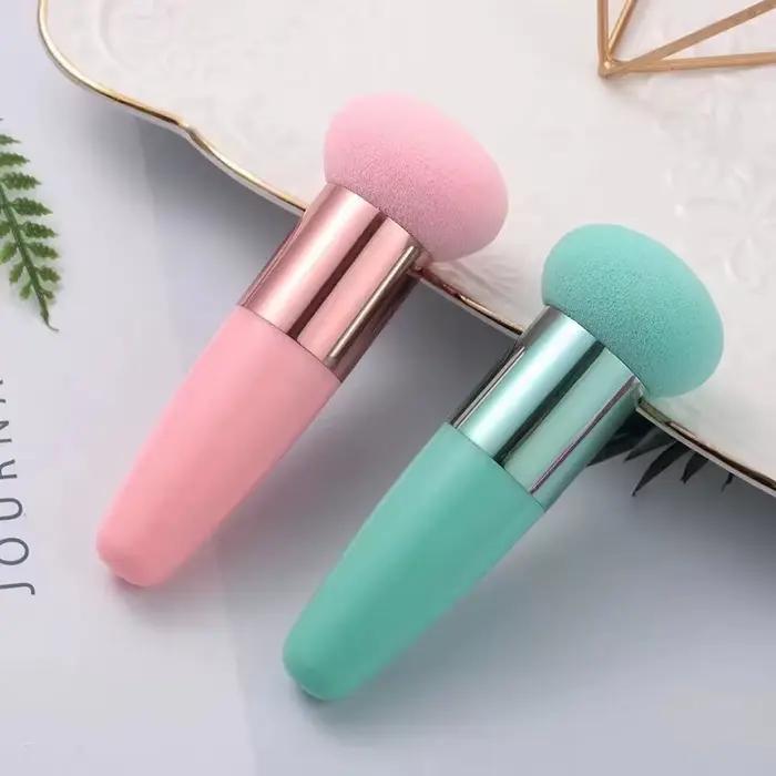 Pinceau de maquillage avec poignée pour femme, éponge cosmétique, outils de beauté professionnels, à la mode