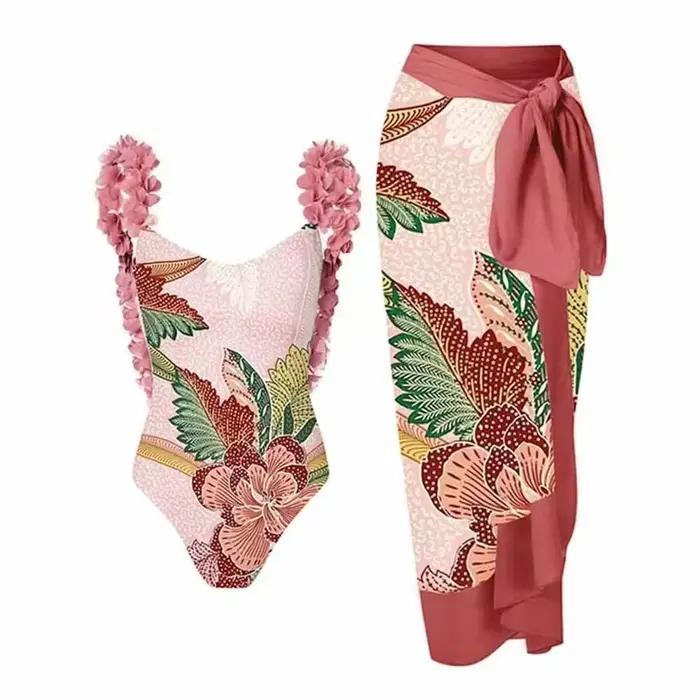Maillot de bain une pièce imprimé bleu pour femme