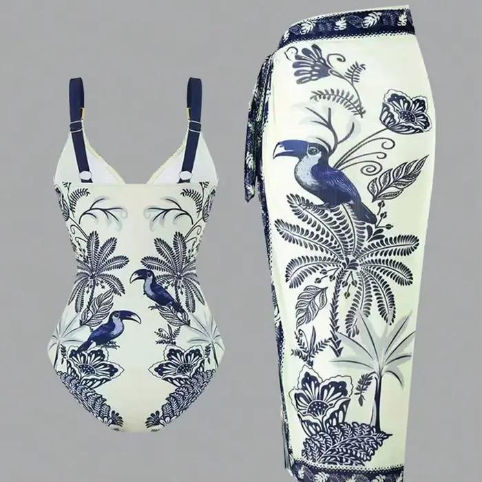 Lot de 2 maillots de bain imprimés pour femme