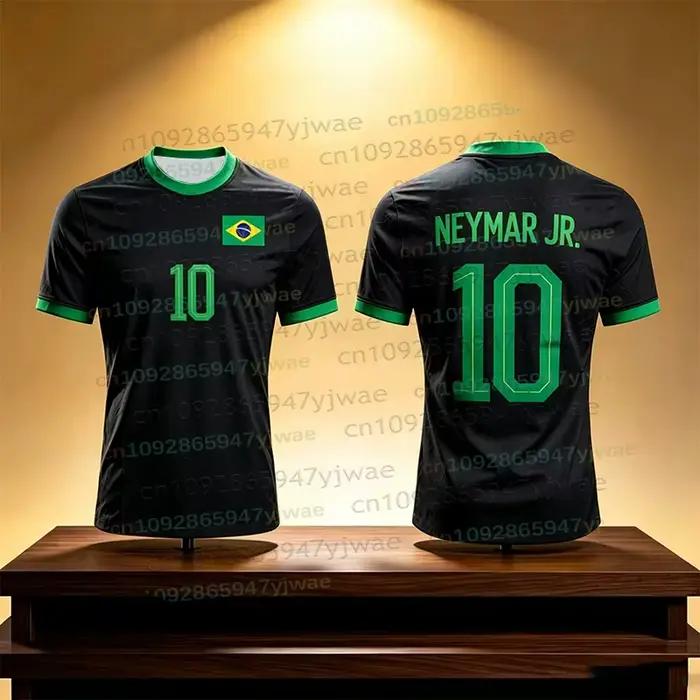 Maillot de football imprimé en 3D Neymar & VINI JR pour hommes et femmes, mode estivale, sport, séchage rapide, respirant, manches courtes, t-shirts de football