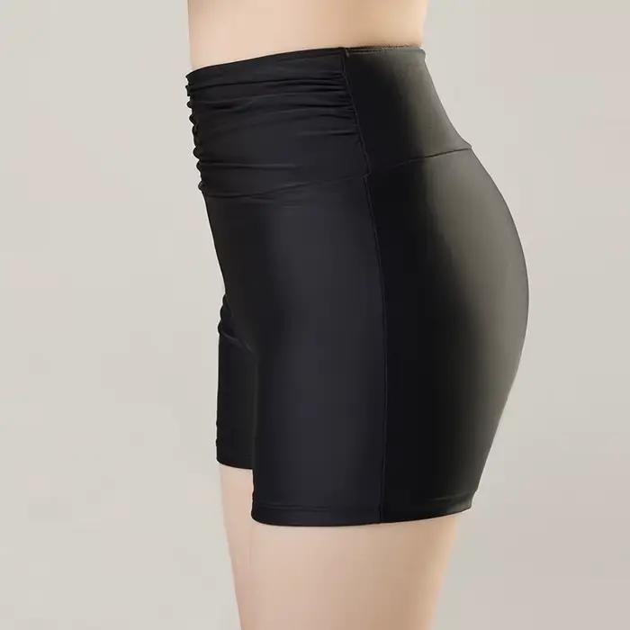 Couleur noire grande taille femmes short de bain maillot