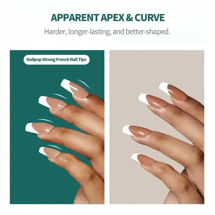 Nailpop pointe française presse sur ongles 14 tailles forme moyenne pré-française Gel souple ongles conseils Ultra ajustement couverture complète faux ongles 140 pièces