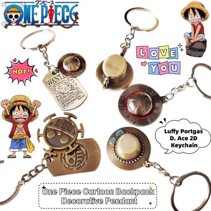 Porte-clés créatif One Piece Luffy Portgas D. Ace, accessoire d'animation, pendentif décoratif pour sac à dos, vente en gros