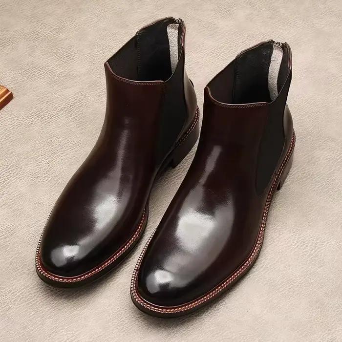 Bottines, bottes pour hommes, style anglais, cuir, grandes