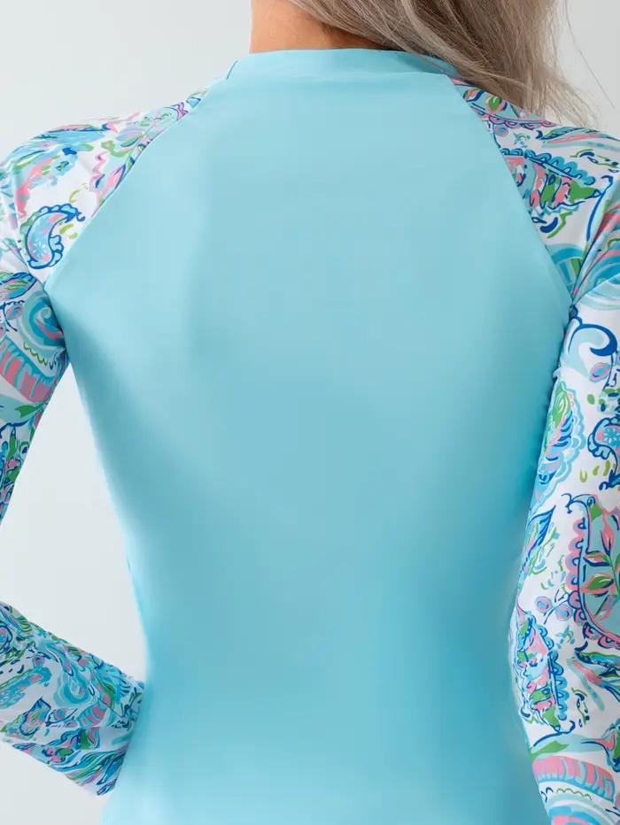 Ensemble bikini athlétique à manches longues pour femme