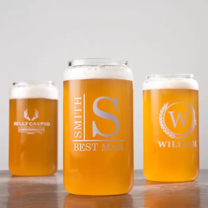 Standard de bière personnalisé pour la fête de mariage, verres de bar pour lui, cadeaux de GroomTIME, cadeau de meilleur homme, cadeaux d'enterrement de vie de garçon