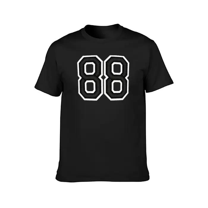 T-shirt de sport noir pour homme, vêtement mignon et humoristique, numéro quatre-vingt-huit, 88