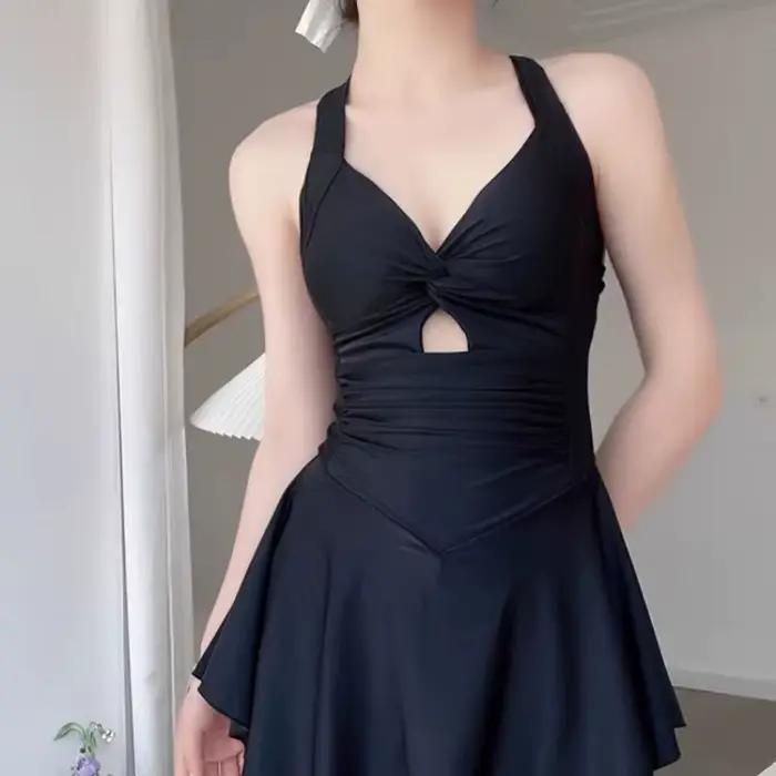 Maillot de bain une pièce sexy à col halter pour femme