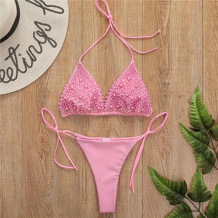 Bikini blanc nacré 2021 pour femme