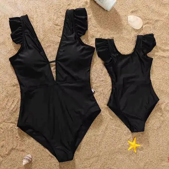 Maillot de bain maman et moi vêtements pour mère et fille bikini assorti pour enfants filles vacances estivales plage piscine occasions spéciales