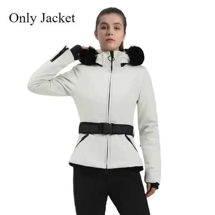 Pardessus de ski à capuche coupe-vent pour femmes, survêtement thermique, vestes de montagne, vêtements de neige, sports de plein air, hiver, 2025, 506