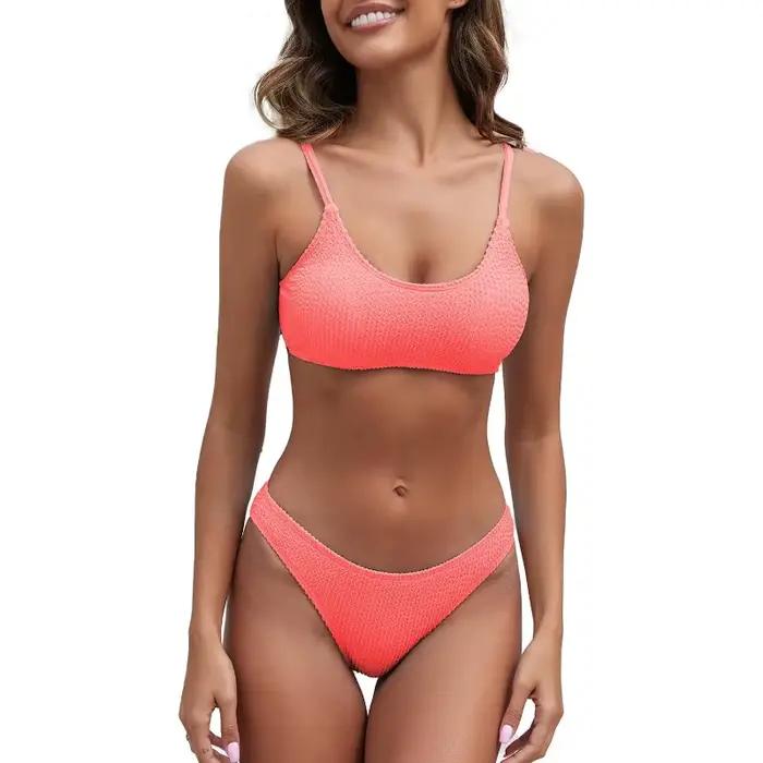 Ensembles de bikinis côtelés pour femmes