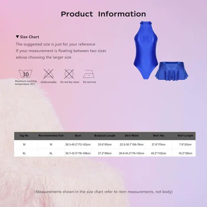 Maillot de bain brillant iEFiEL pour femmes avec jupe à volants et justaucorps sans manches pour nager, plage et piscine, disponible en plusieurs couleurs