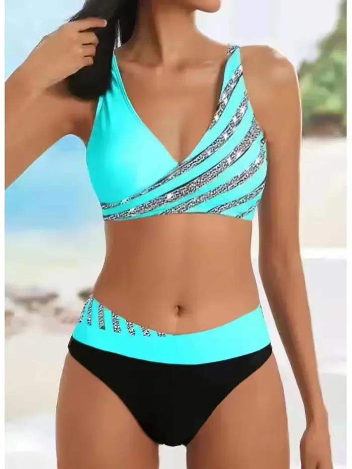 Maillot de bain blanc deux pièces pour femmes