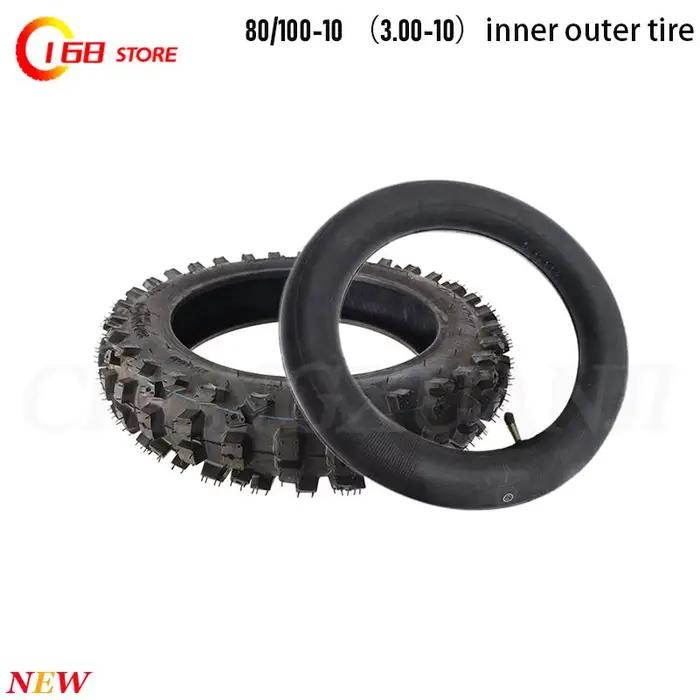 Pneu extérieur 80/100-10, pneu intérieur 3.00-10, adapté aux pièces de rechange pour pneus de moto tout-terrain