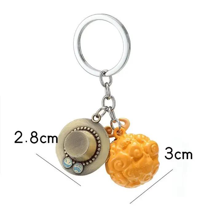 Porte-clés One Piece Trafalgar Law Fruit du Diable, mignon style dessin animé, pendentif 2D personnalisé pour couple, accessoire d'animation, vente en gros